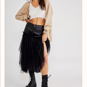 New Free People Black Ragdoll Tutu Skirt Size 0